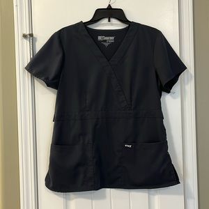Grey’s Anatomy scrub top, large, steel grey